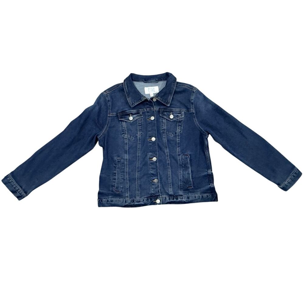 Time and Tru Women's Size Large  Blue Denim Button-Front Jacket